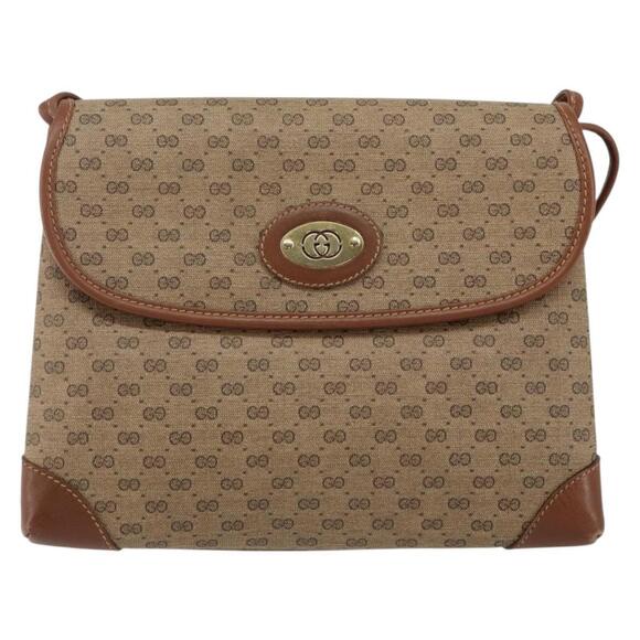 GUCCI Micro GG Supreme Shoulder Bag PVC Beige Gold Auth 143206 - Picture 13 of 16